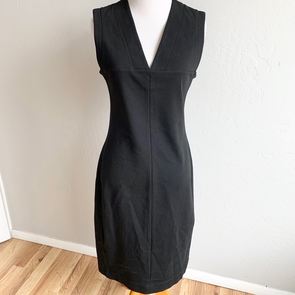 James Perse Vneck Black Sleeveless Midi Dress